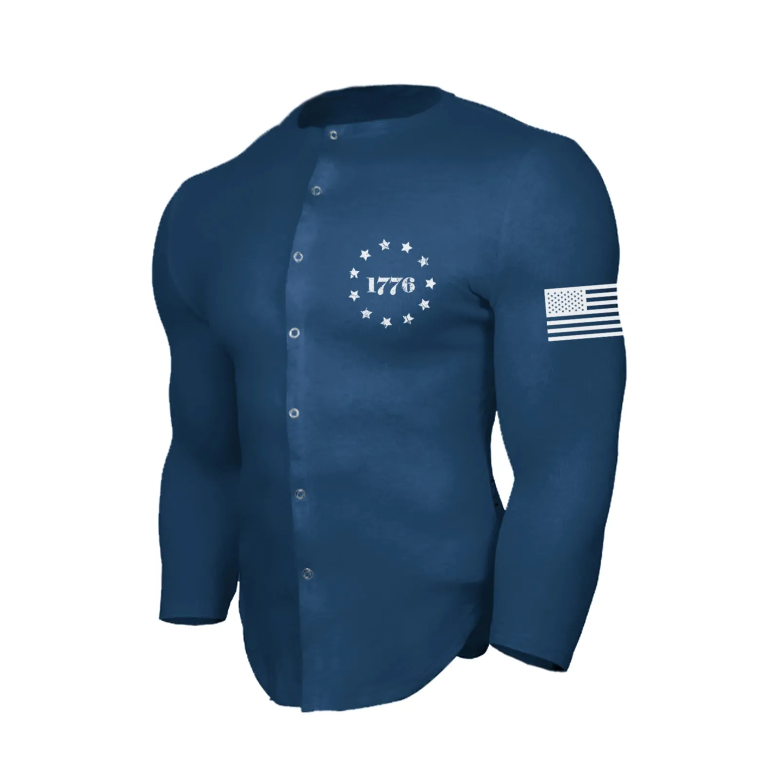 1776 USA FLAG GRAPHIC LONG SLEEVE SHIRT