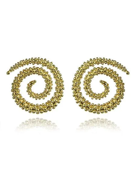 18K Gold Plated Mantra Jalebi Earrings