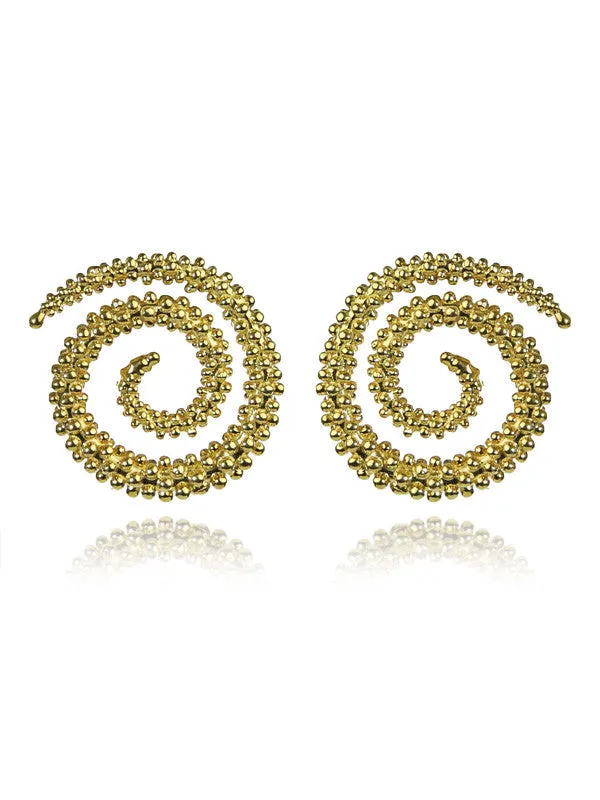 18K Gold Plated Mantra Jalebi Earrings