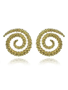 18K Gold Plated Mantra Jalebi Earrings