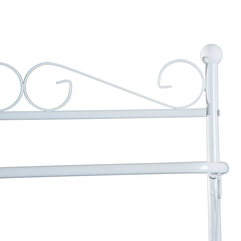 5 Hooks Coat Rack Hanging Bar in White