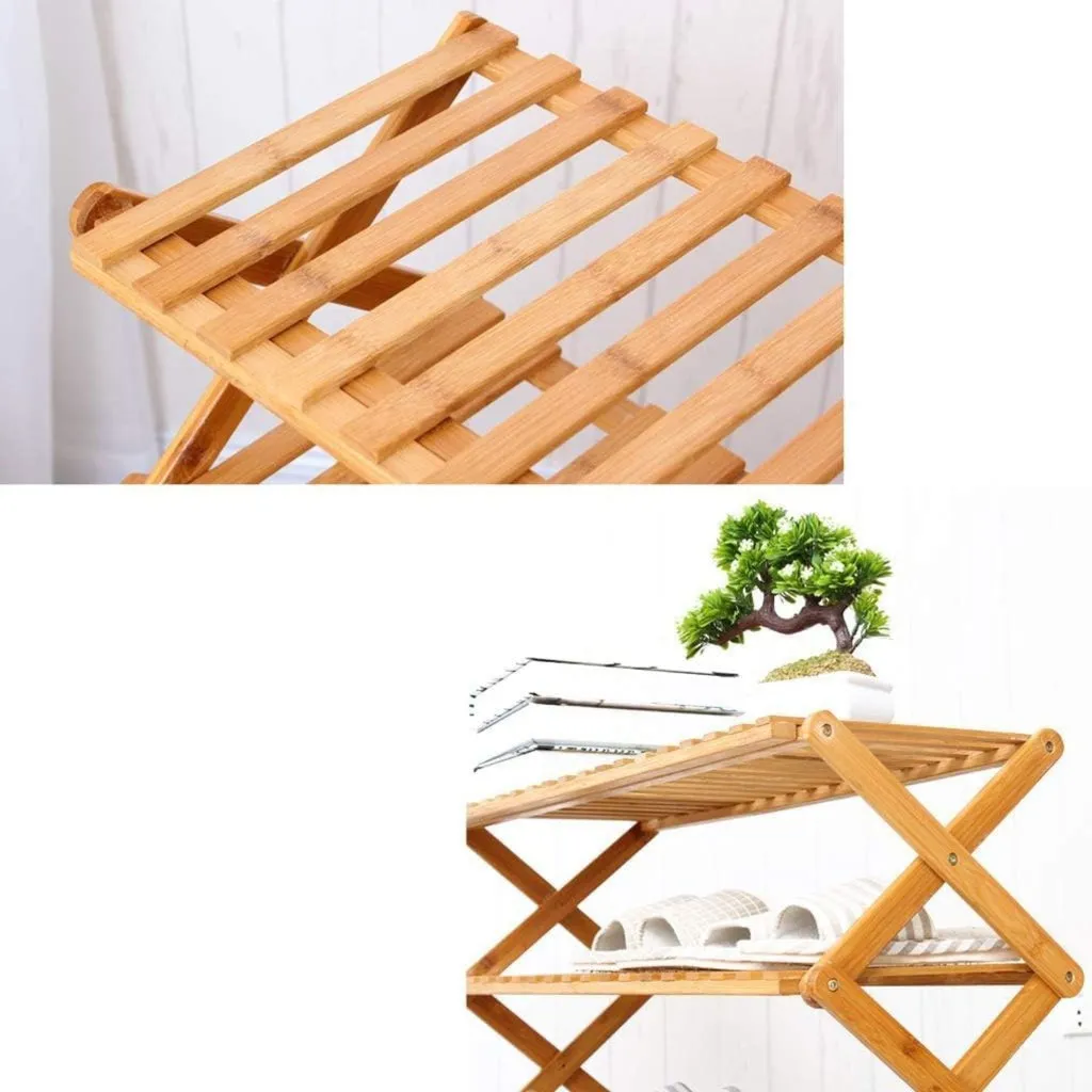 6 Tier Foldable Bamboo Shoe Rack