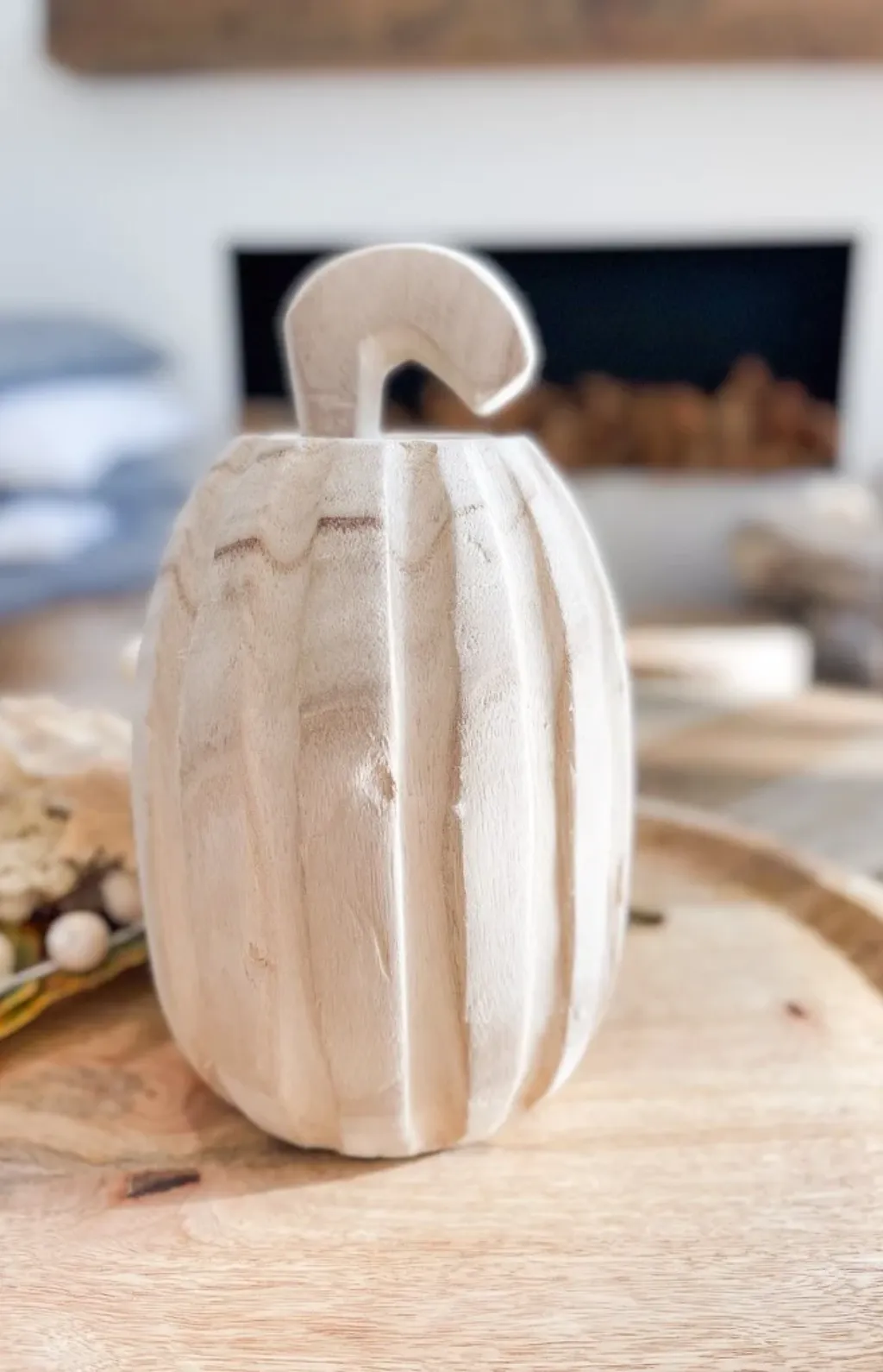 7" Wood Pumpkin