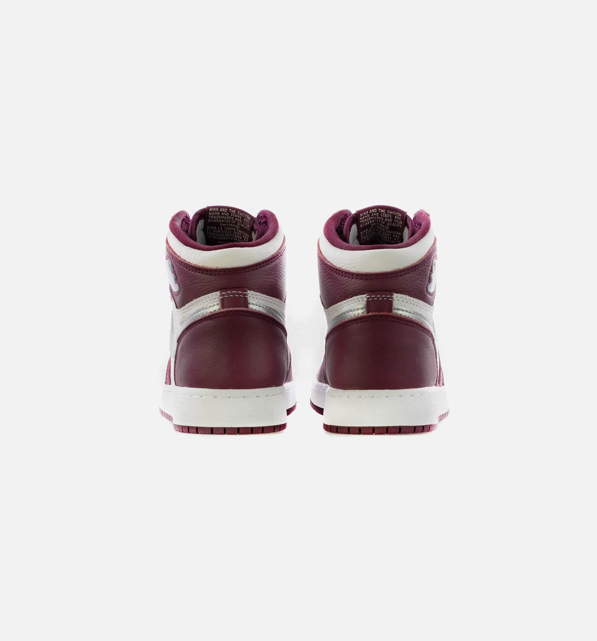 Air Jordan 1 Retro High OG Bordeaux Grade School Lifestyle Shoe - Bordeaux/White/Metallic Silver Limit One Per Customer