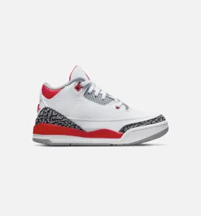 Air Jordan 3 OG Fire Red Preschool Lifestyle Shoe - White/Red Free Shipping