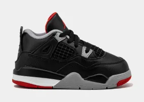 Air Jordan 4 Retro Bred Reimagined Infant Toddler Lifestyle Shoes (Black/Fire Red/Cement Grey)