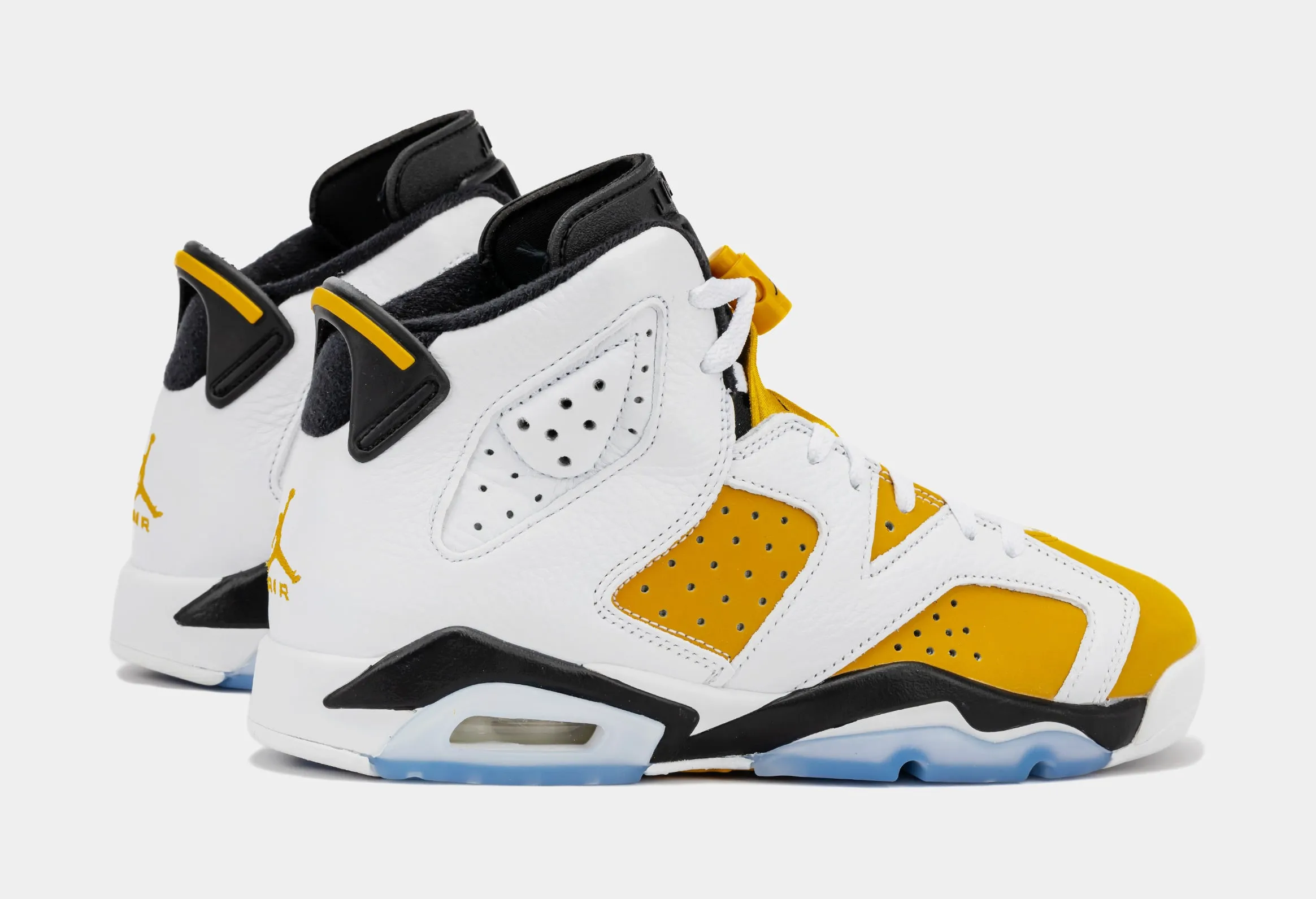 Air Jordan 6 Retro Yellow Ochre Grade School Lifestyle Shoes (White/Yellow Ochre/Black) Free Shipping