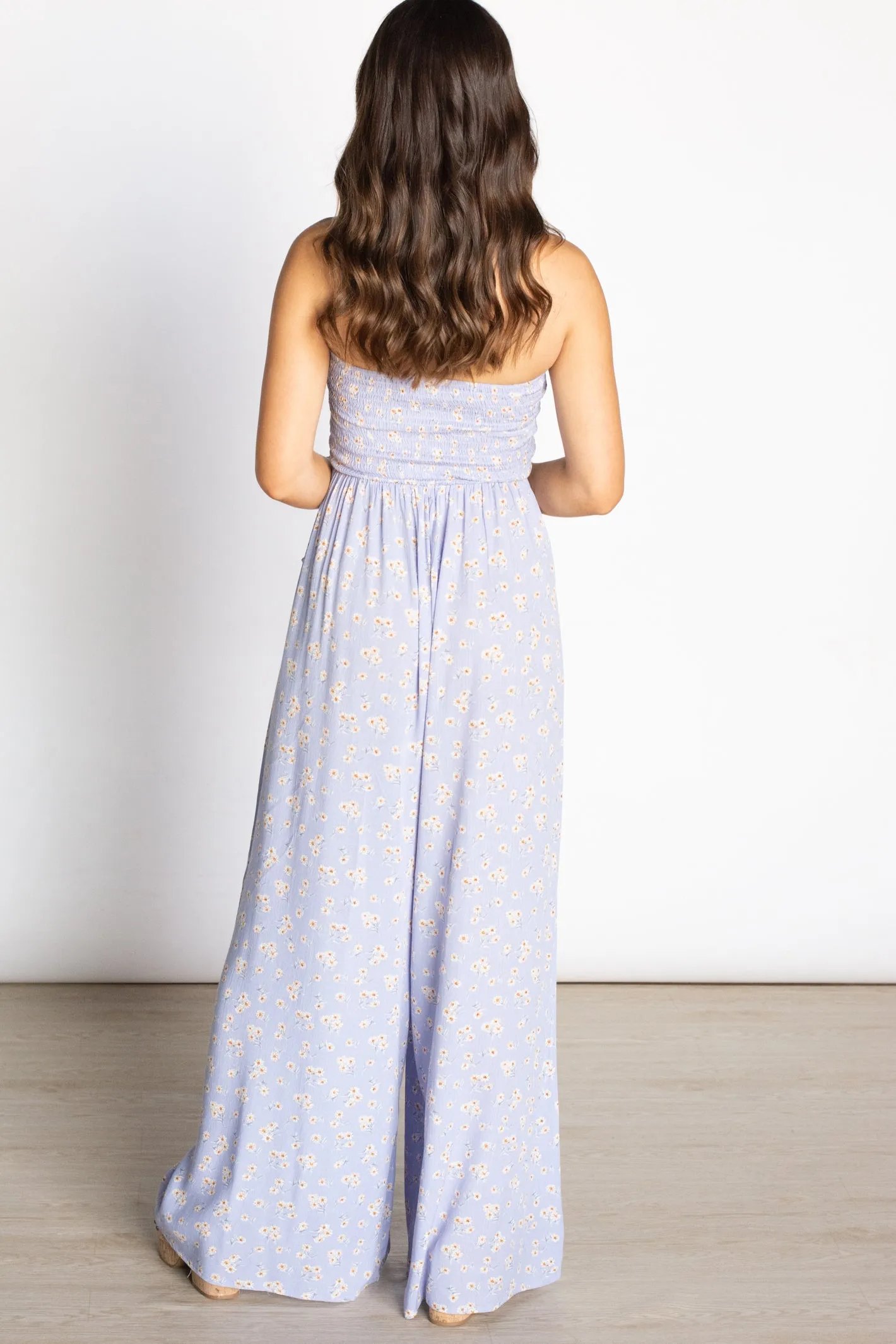 All of Me Lilac Floral Smocked Jumpsuit