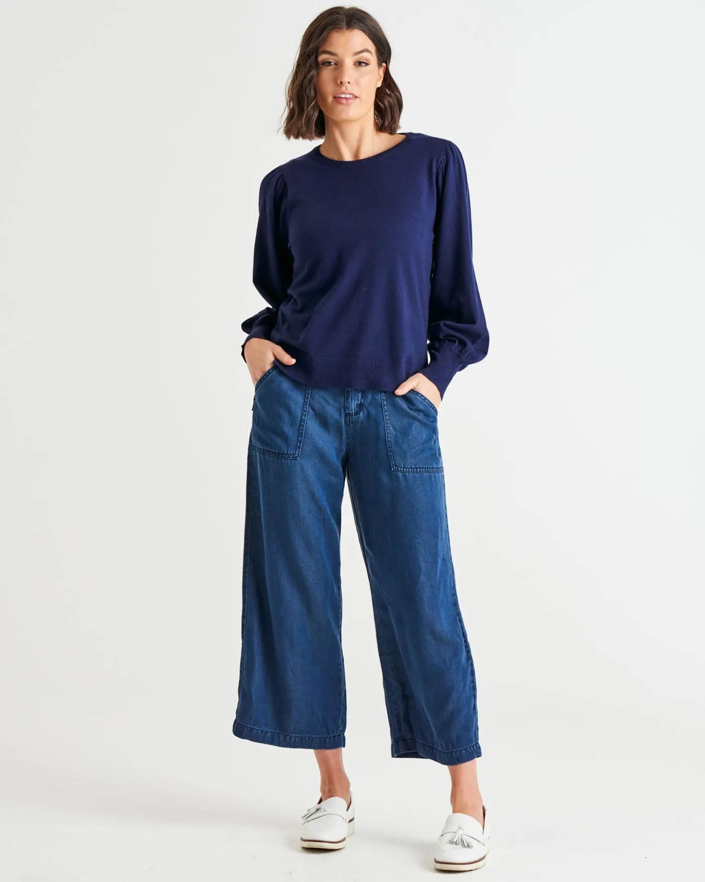 Betty Basics Charlotte Knit Jumper - Dark Blue