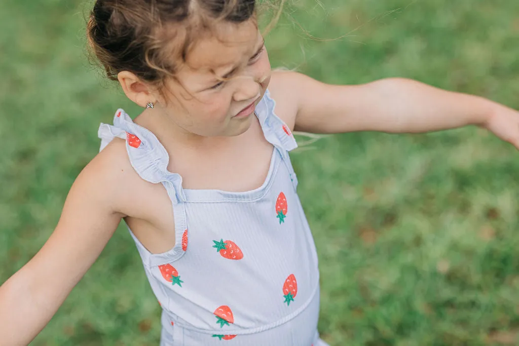 Bow Romper - Strawberries