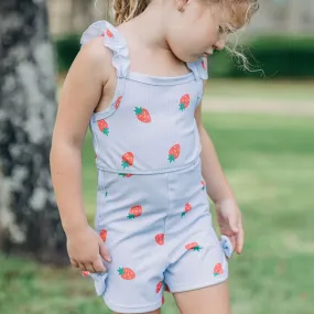 Bow Romper - Strawberries