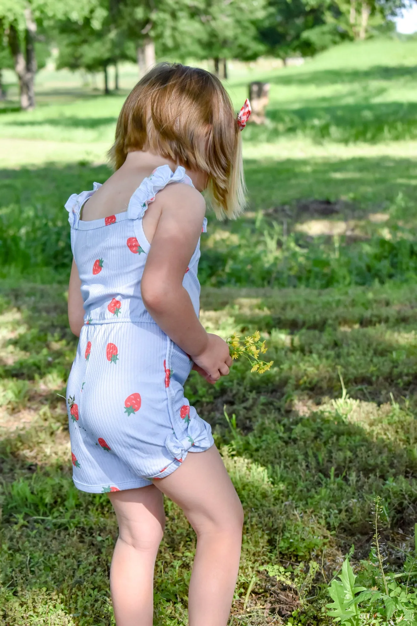 Bow Romper - Strawberries