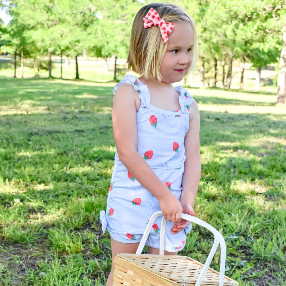 Bow Romper - Strawberries