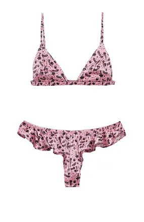 Carnival Print Triangle Bra Set