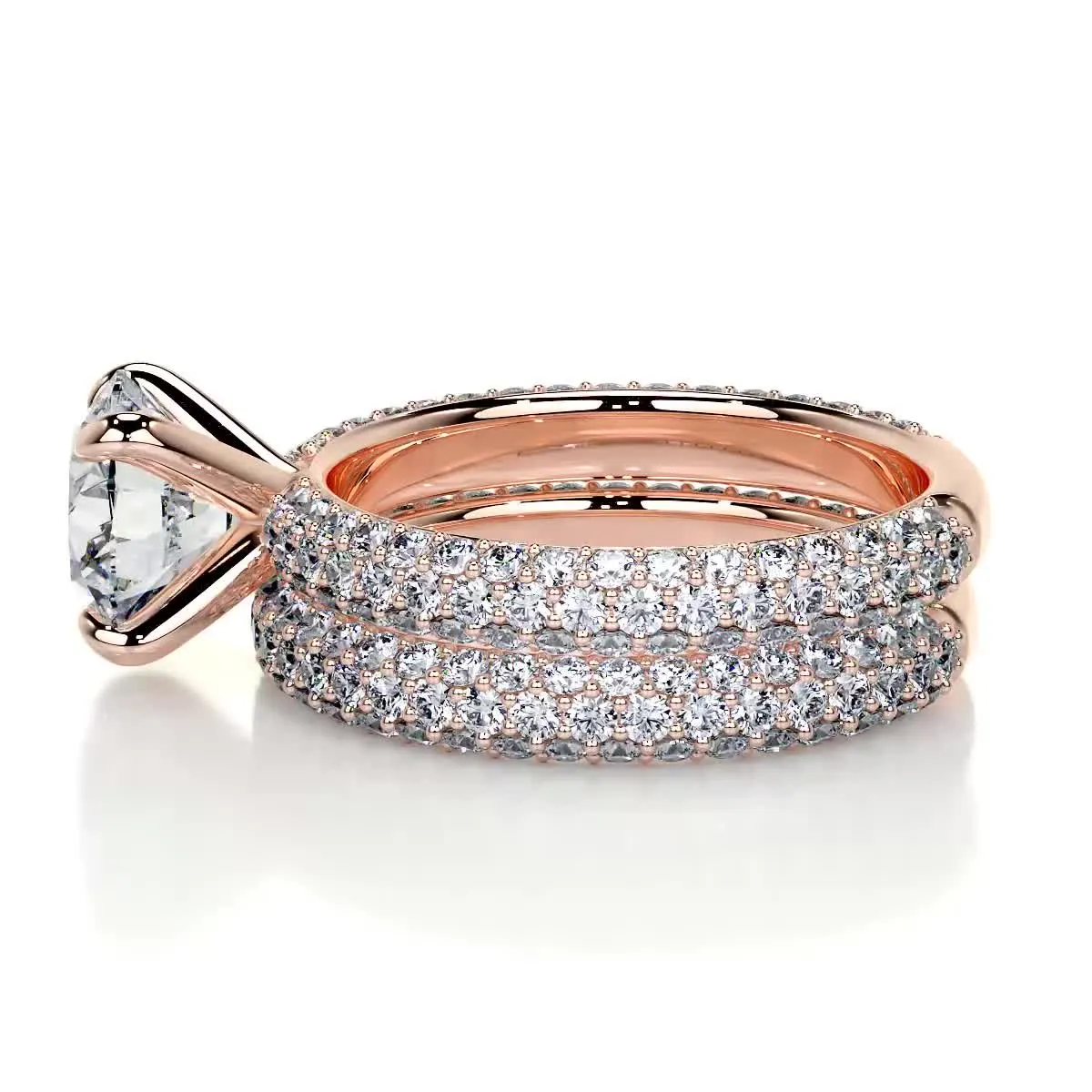 Charlotte Diamond Bridal Set -14K Rose Gold