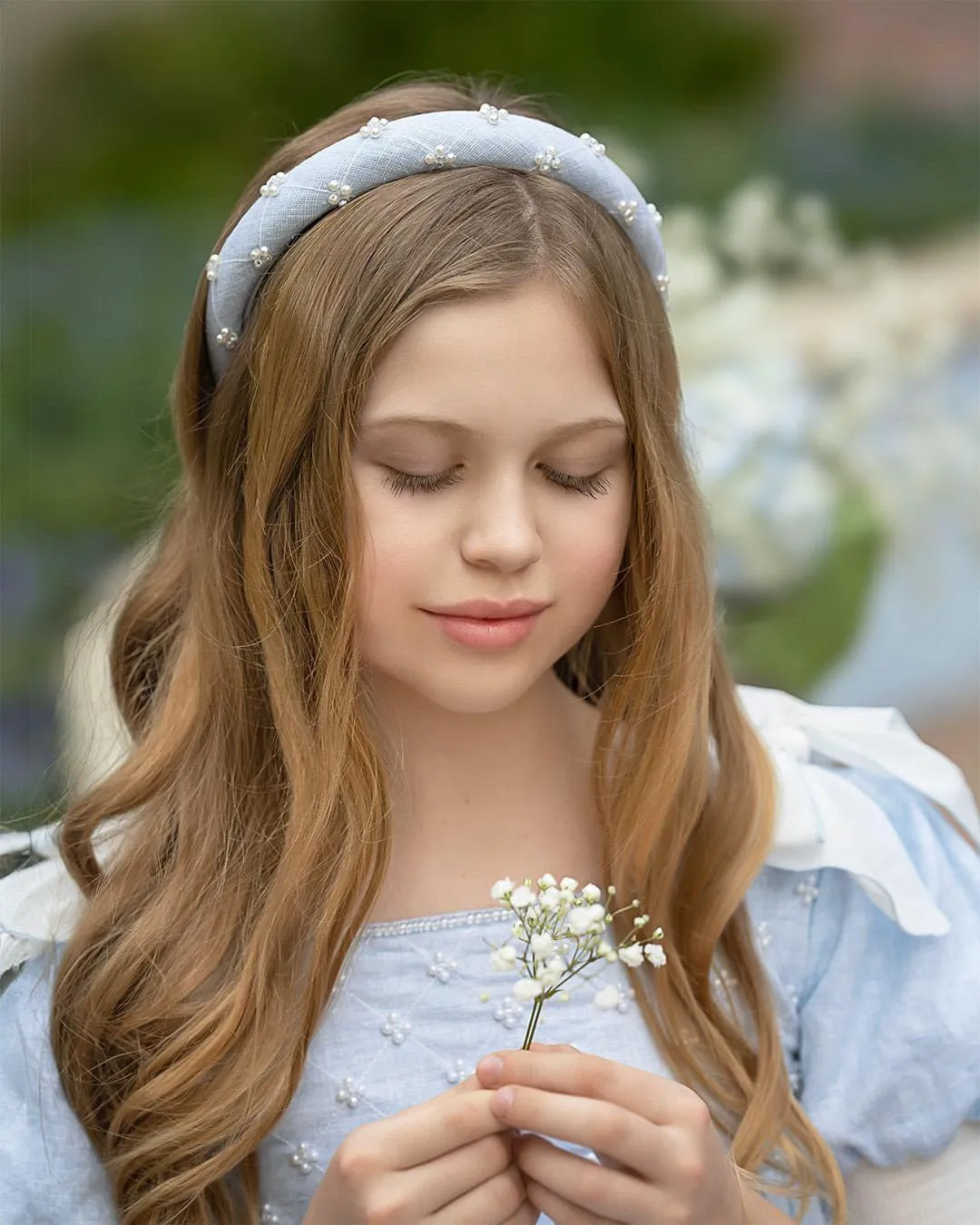 Charlotte Light Blue Linen Headband