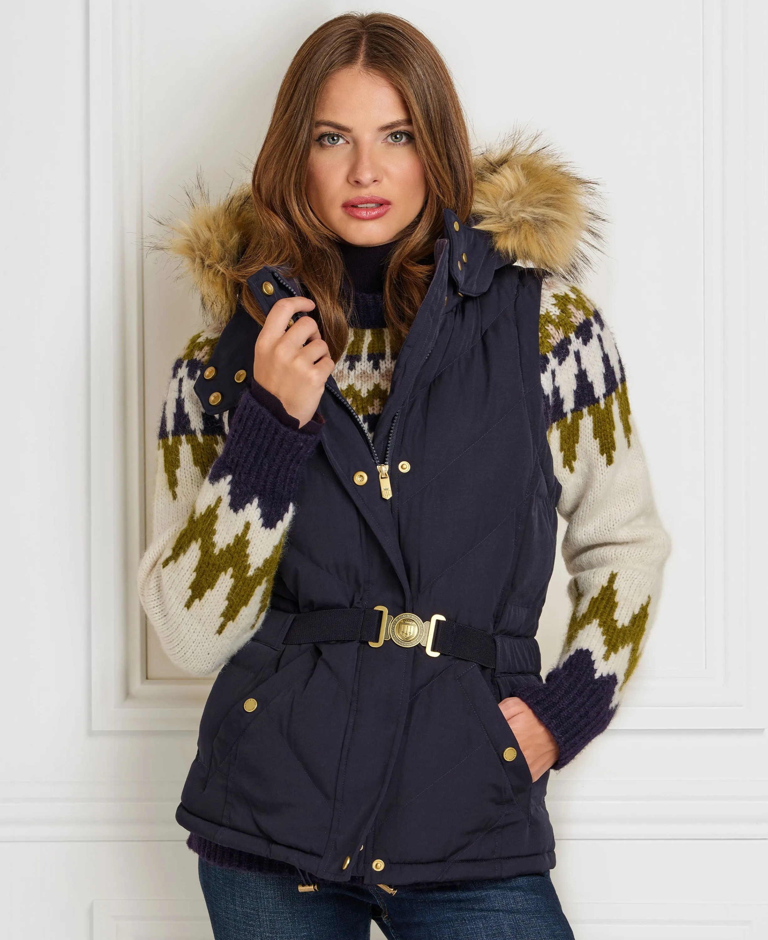 Charlotte Padded Gilet - Navy Blue