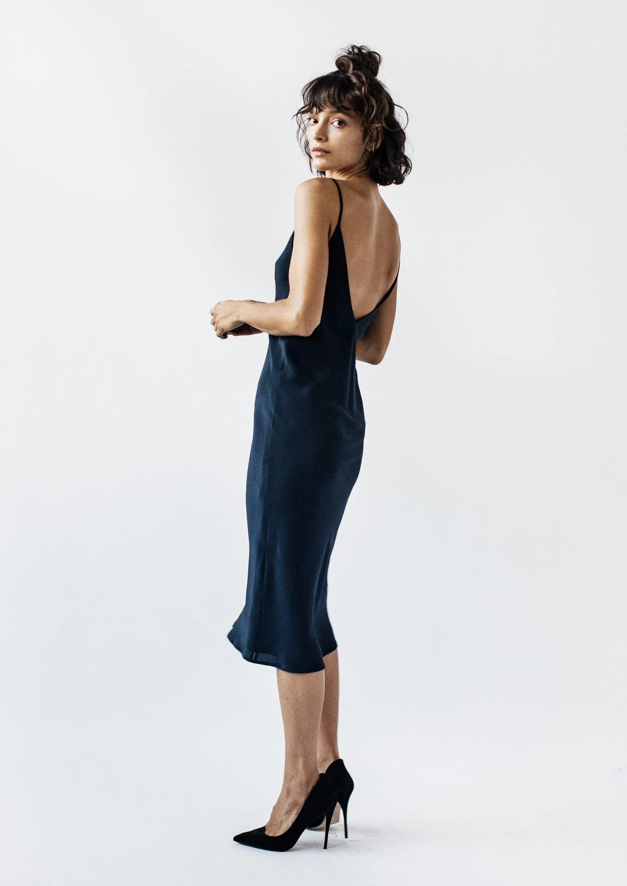 Charlotte Self Lined Dress in Silk Crepe