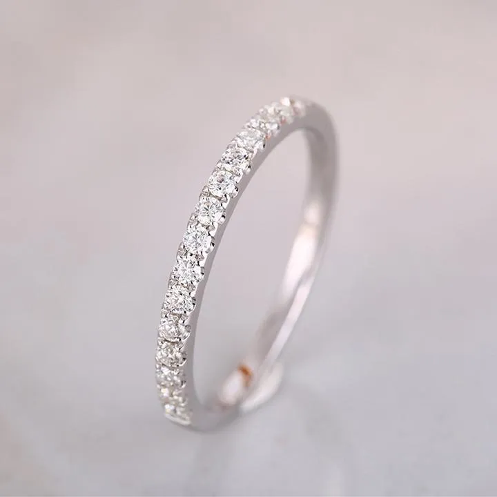 Classic Half Eternity Band In Sterling Silver