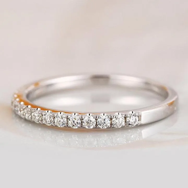 Classic Half Eternity Band In Sterling Silver