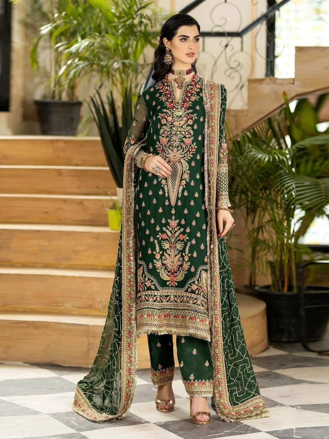 Designer Embroidered Net