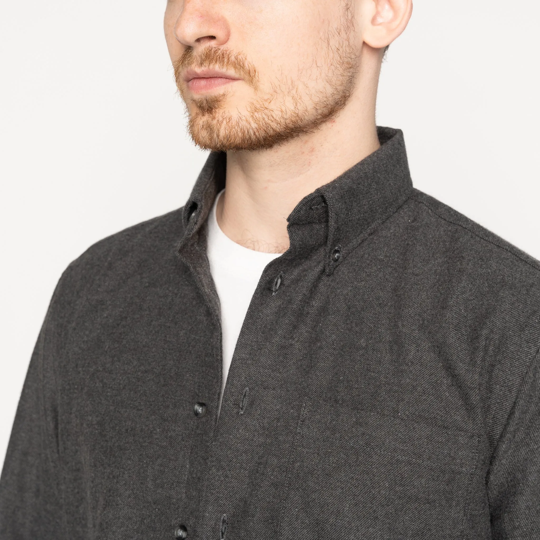 Easy Shirt - Yak Fiber Brushed Flannel - Charcoal