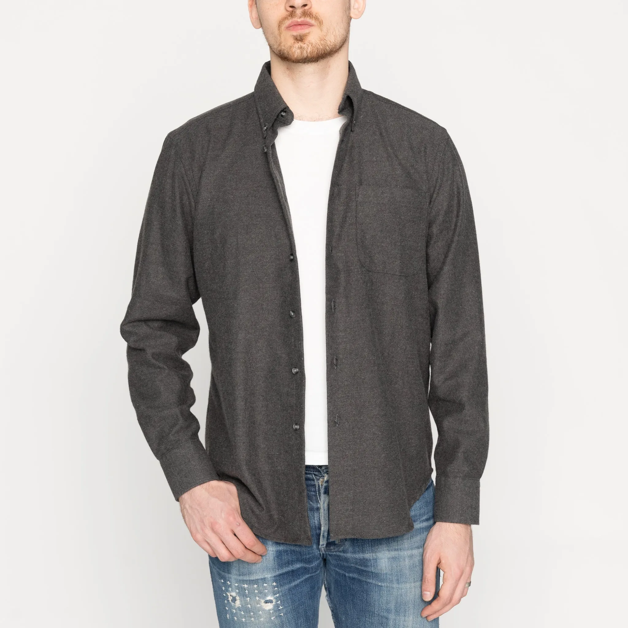 Easy Shirt - Yak Fiber Brushed Flannel - Charcoal