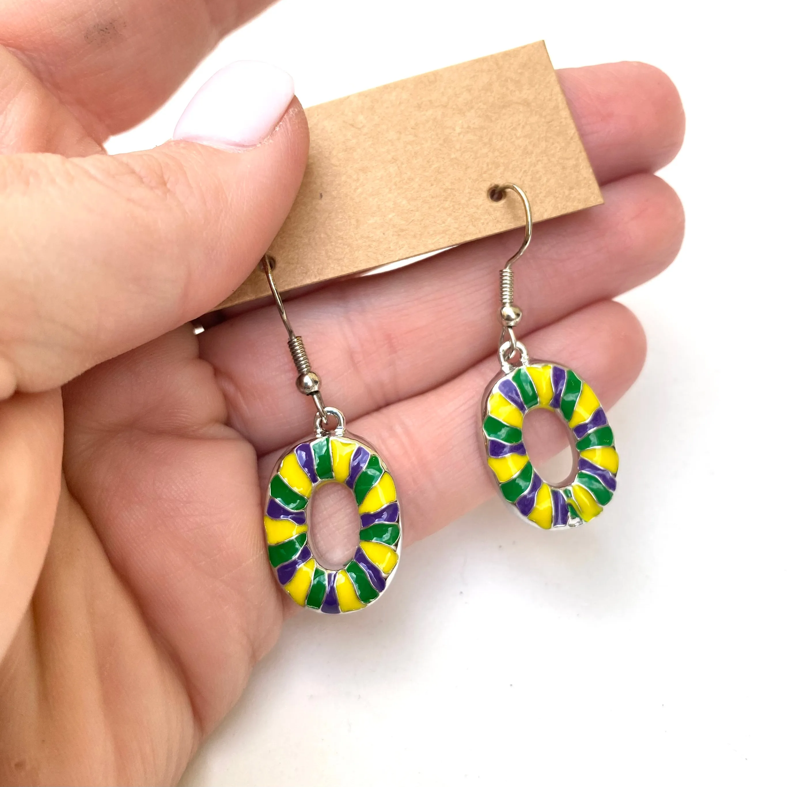 Enamel King Cake Earrings