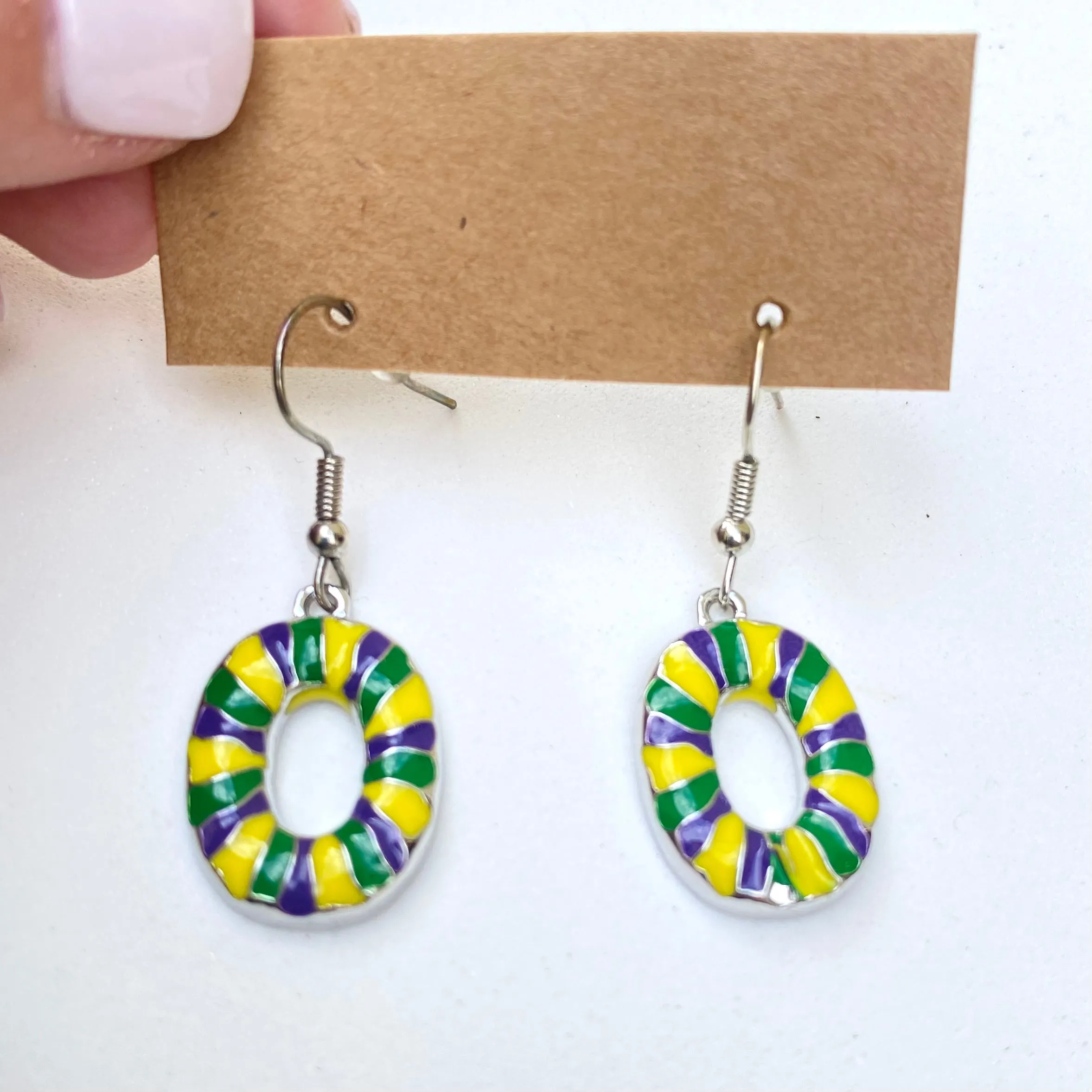 Enamel King Cake Earrings