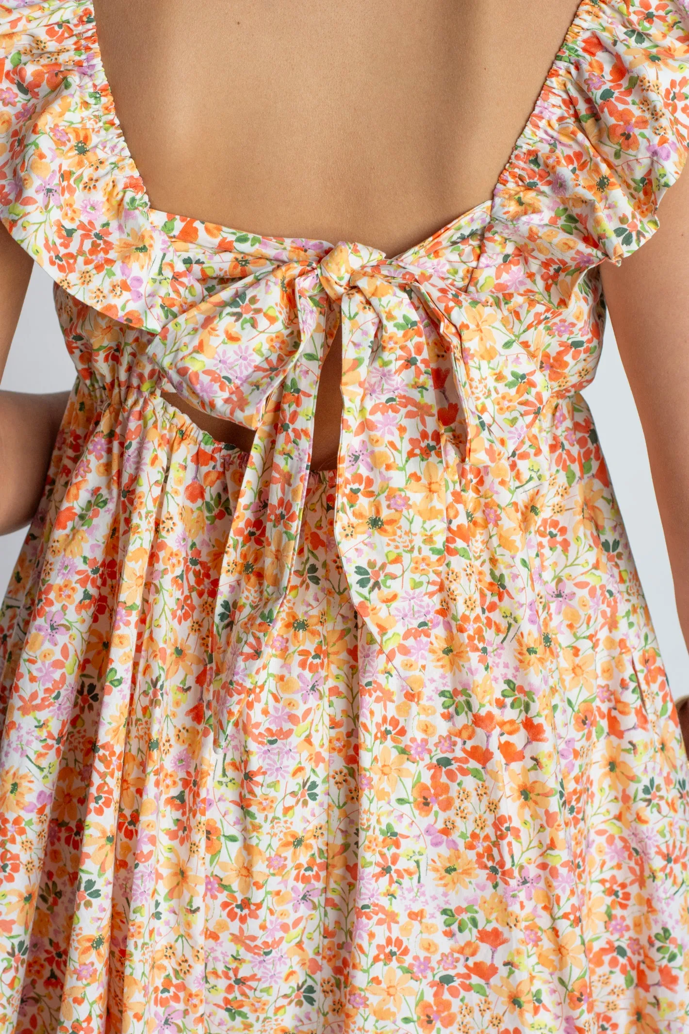 Endless Sunsets Peach Floral Mini Dress