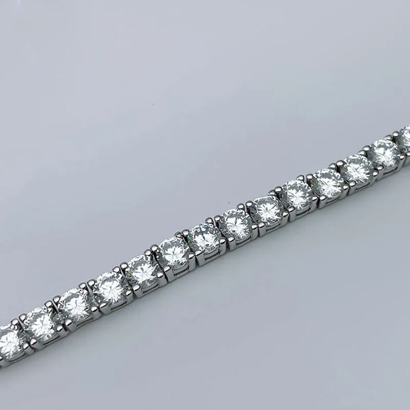 Exquisite Round Cut 925 Sterling Silver Tennis Bracelet