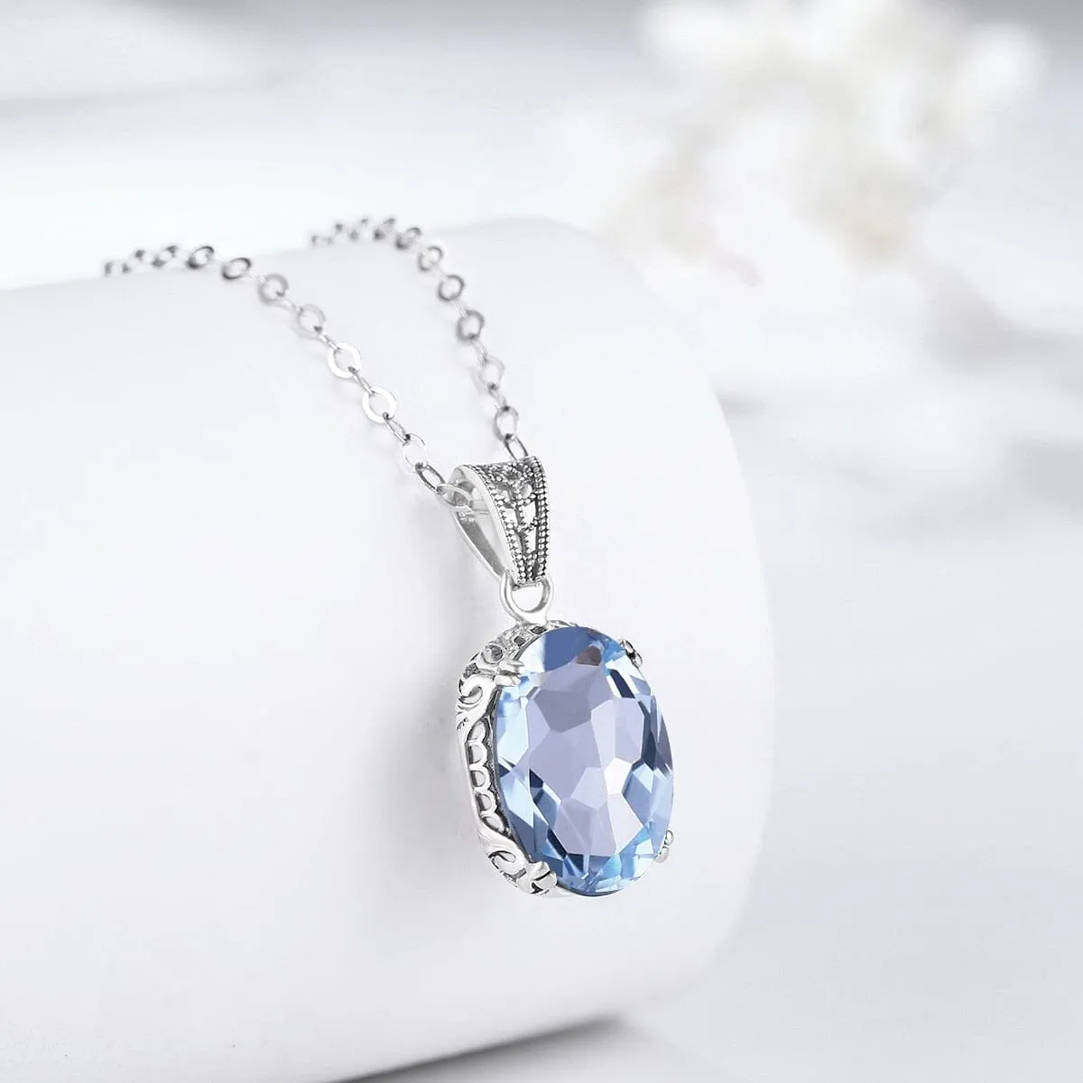 Famous Vintage Aquamarine Classic Pendant Necklace