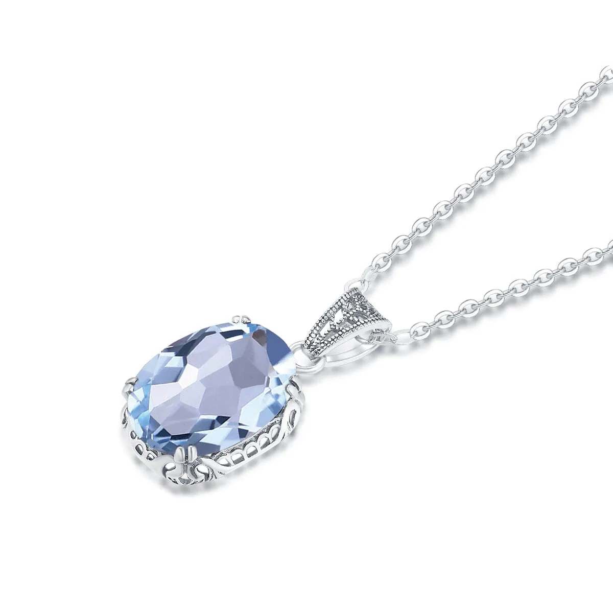 Famous Vintage Aquamarine Classic Pendant Necklace