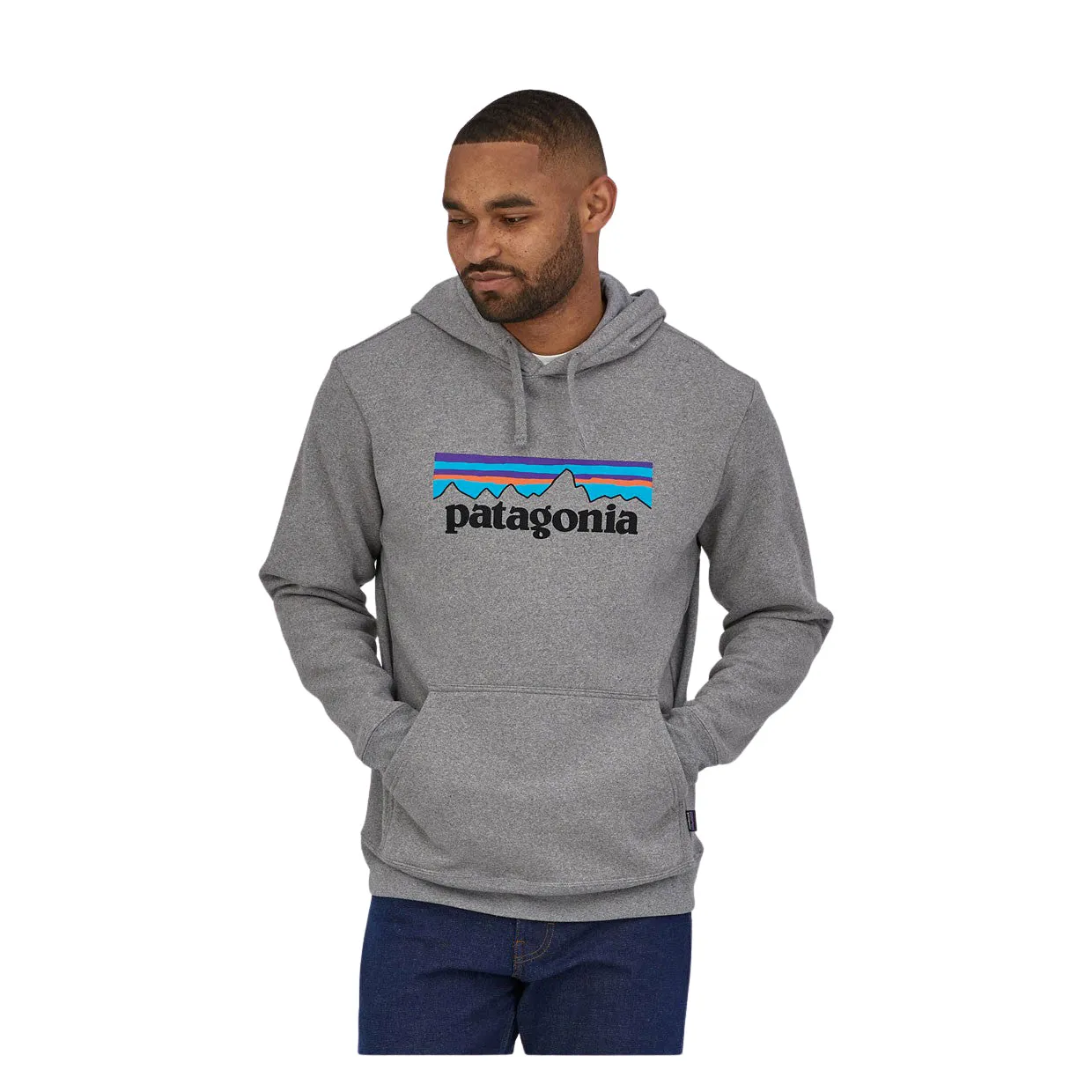 Felpa Uomo Patagonia P-6 Logo Uprisal Grigio