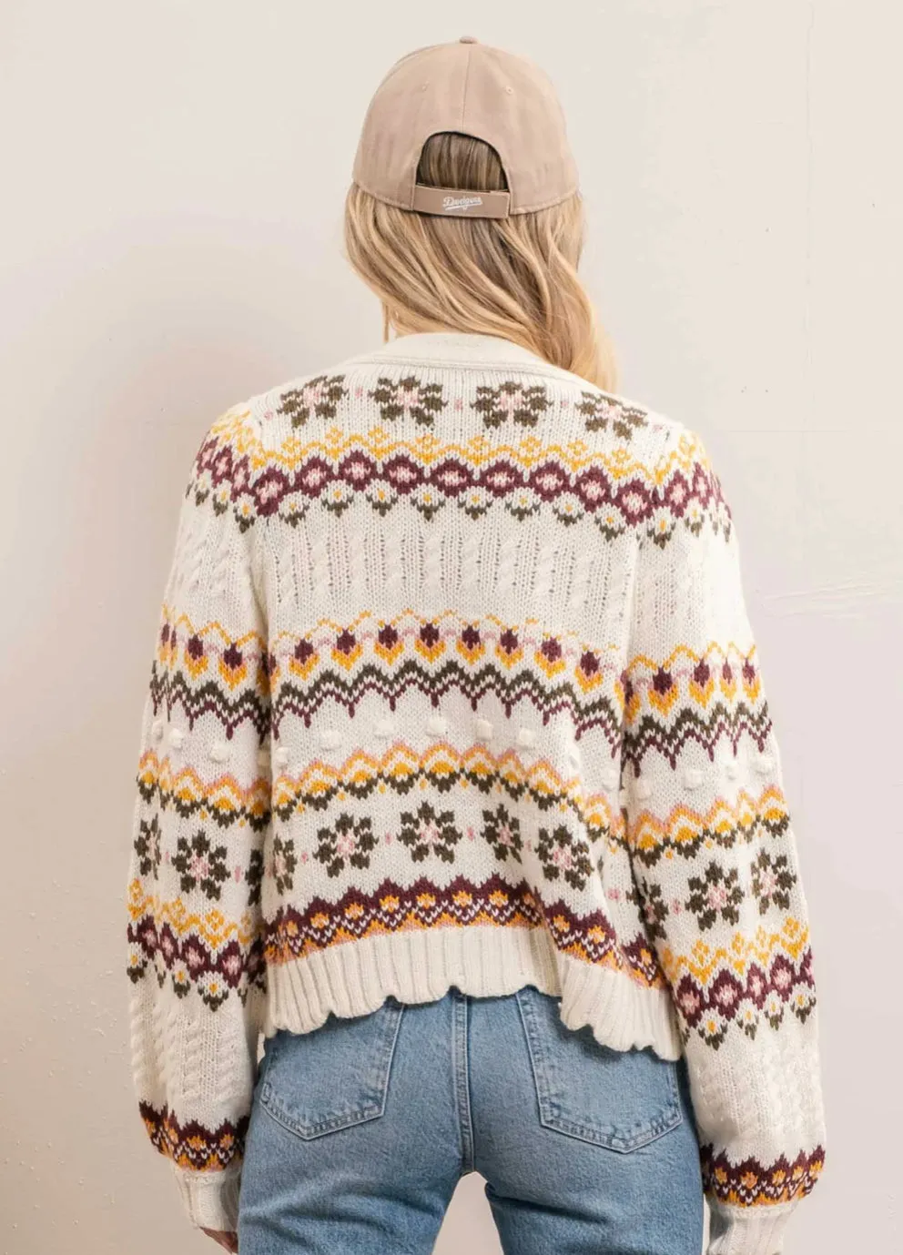 FLORAL KNIT CARDIGAN