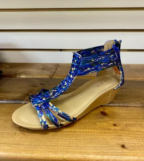 J.J's Footwear Heeled Sandal Blue