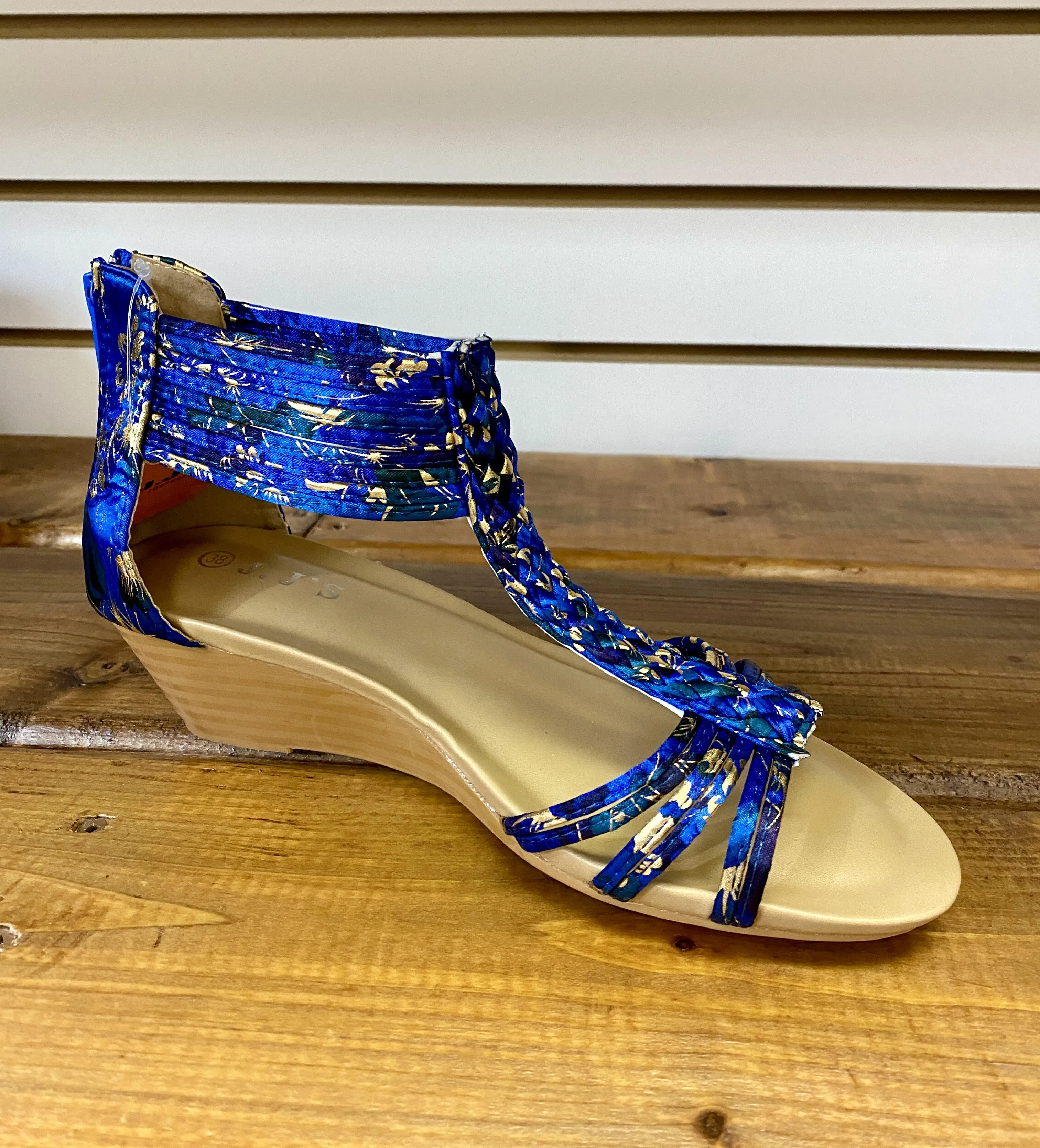 J.J's Footwear Heeled Sandal Blue