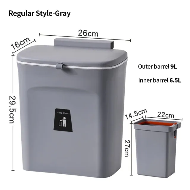 Kitchen Hanging Trash Bin 7L/9L