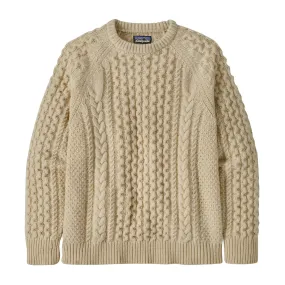 Maglione Uomo Patagonia Cable-Knit Lana Riciclata Bianco Panna