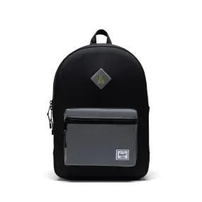 Mochila Herschel Heritage Youth X-Large Black/Silver Reflective