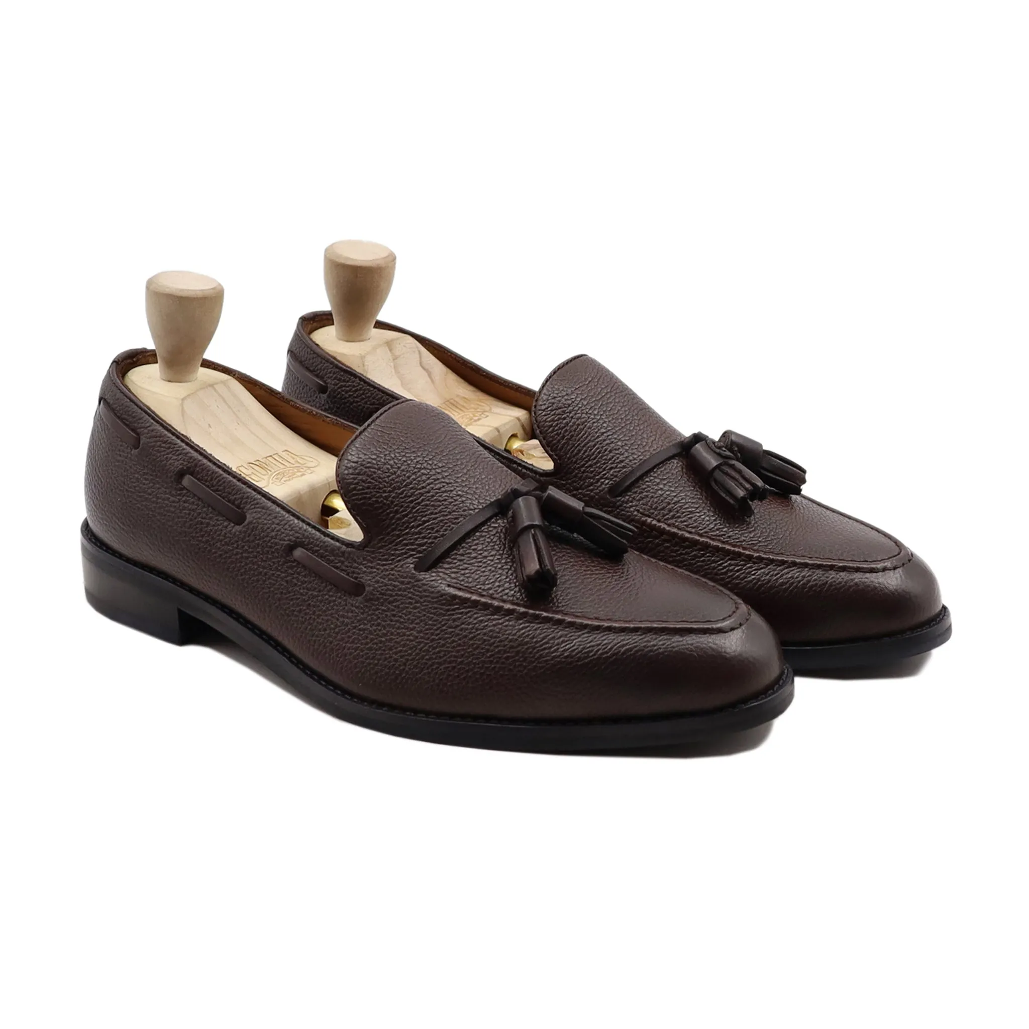 Musselini - Men's Dark Brown Pebble Grain Loafer