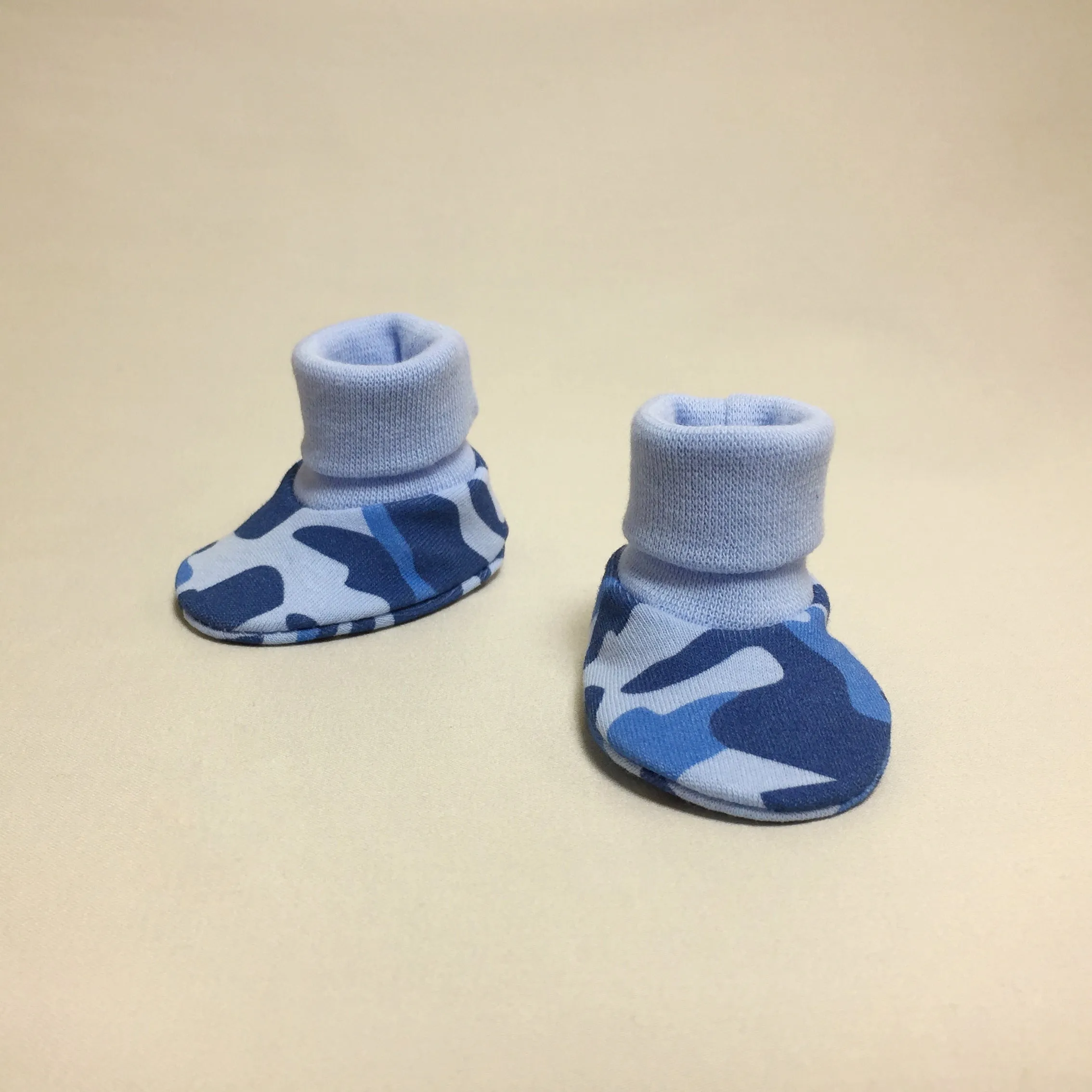 NICU Booties Blue Camouflage