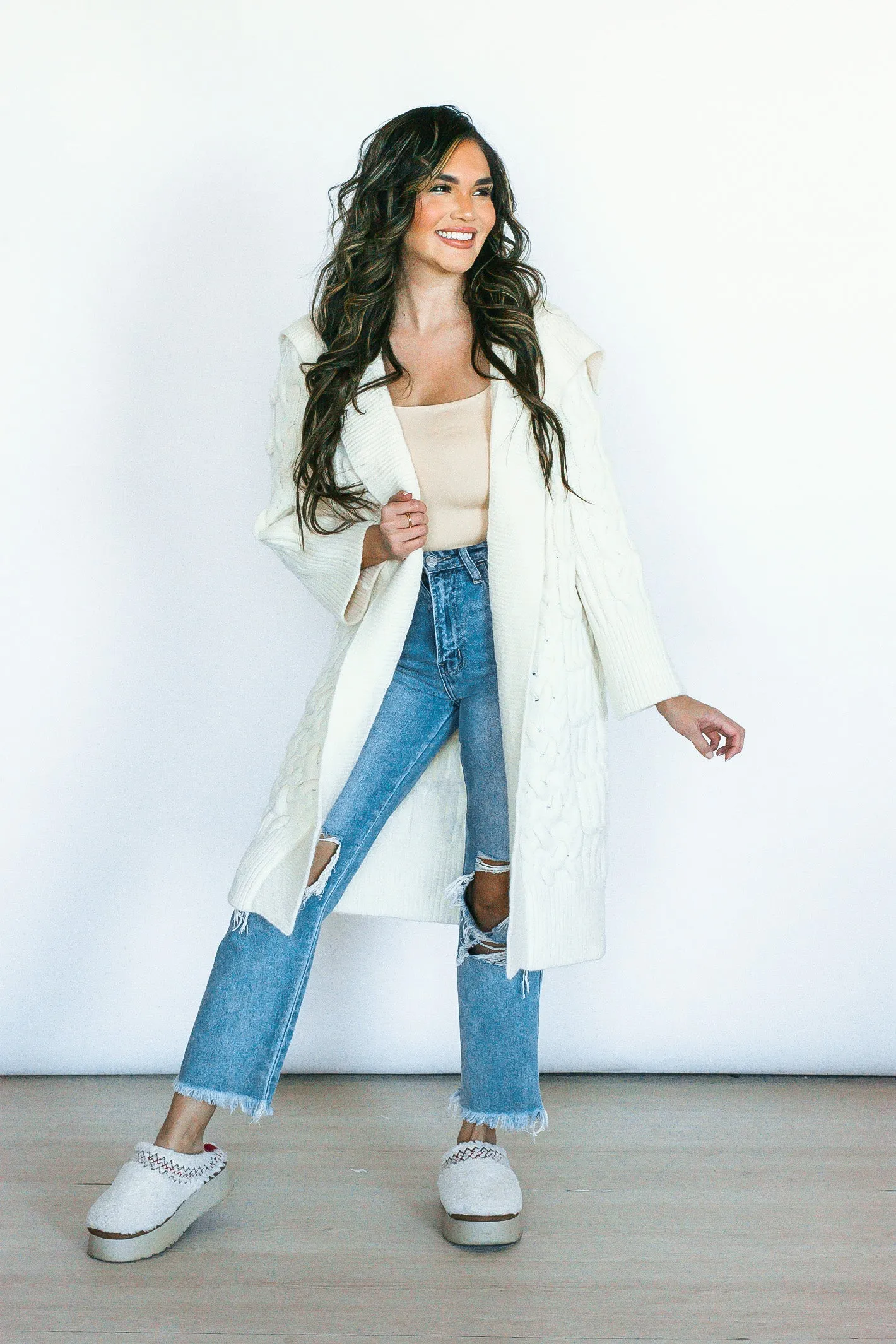 Nothing Left to Say Ivory Chunky Knit Cardigan