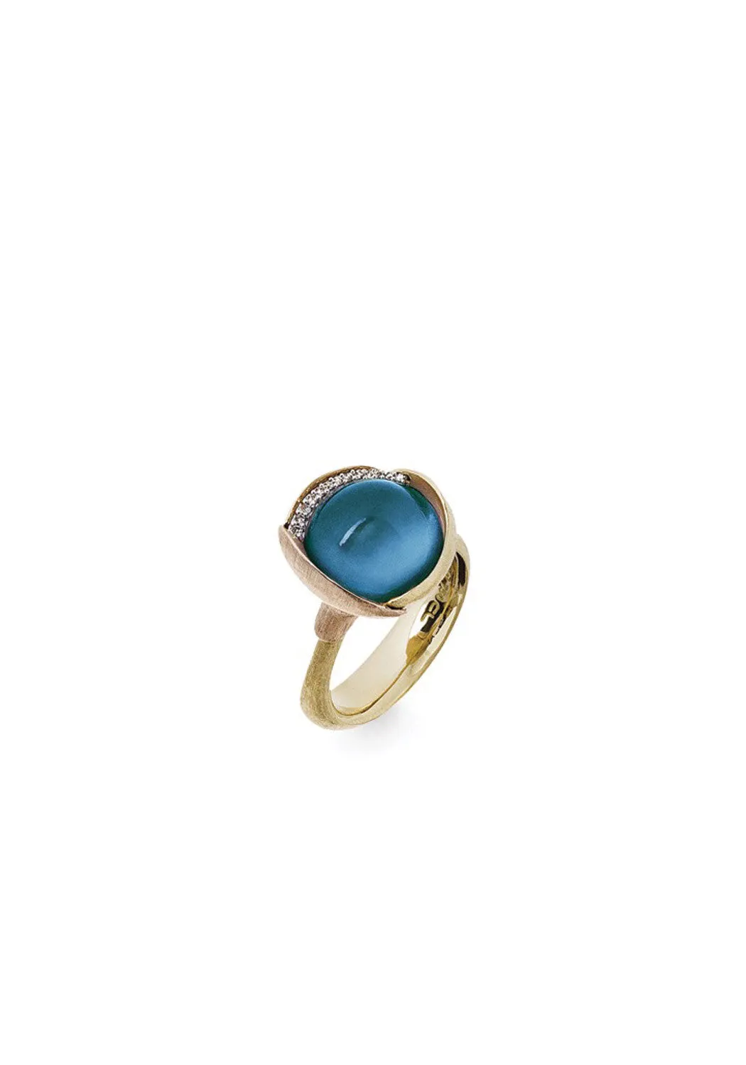 Ole Lynggaard Lotus 3 Diamond & London Blue Topaz Ring