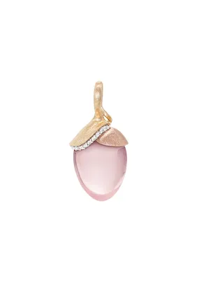 Ole Lynggaard Lotus Diamond & Rose Quartz Pendant