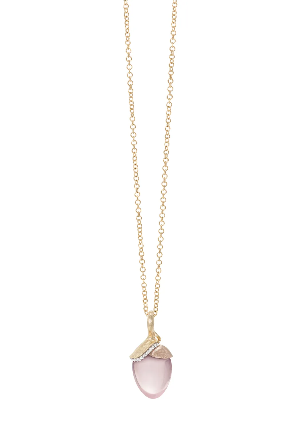 Ole Lynggaard Lotus Diamond & Rose Quartz Pendant