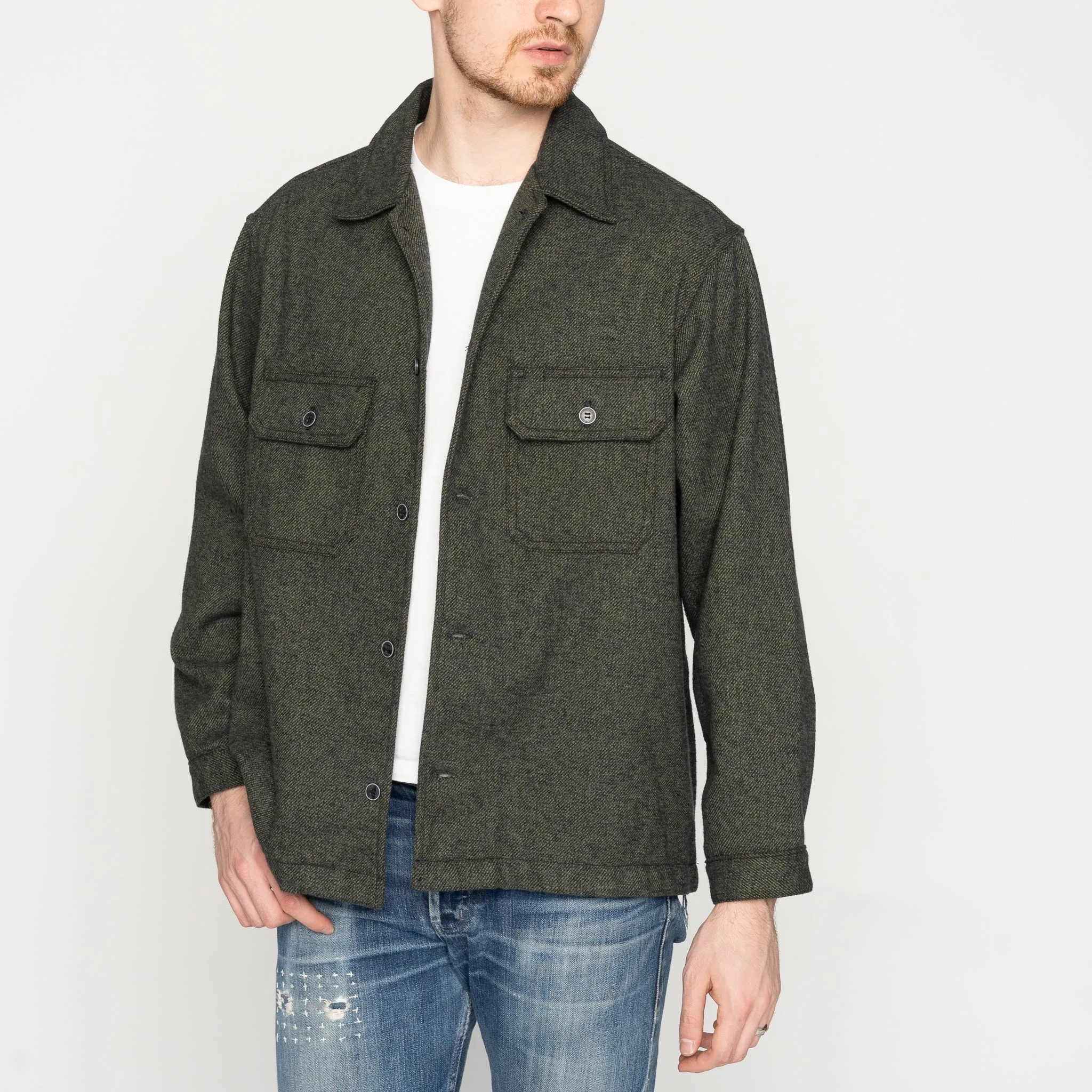 Over Shirt - Triple Yarn Twist Brushed Flannel - Forest Green