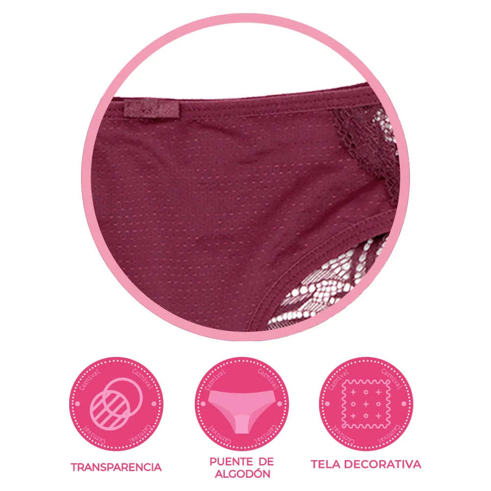 Pantie coordinable con encaje  74424 Lady Carnival