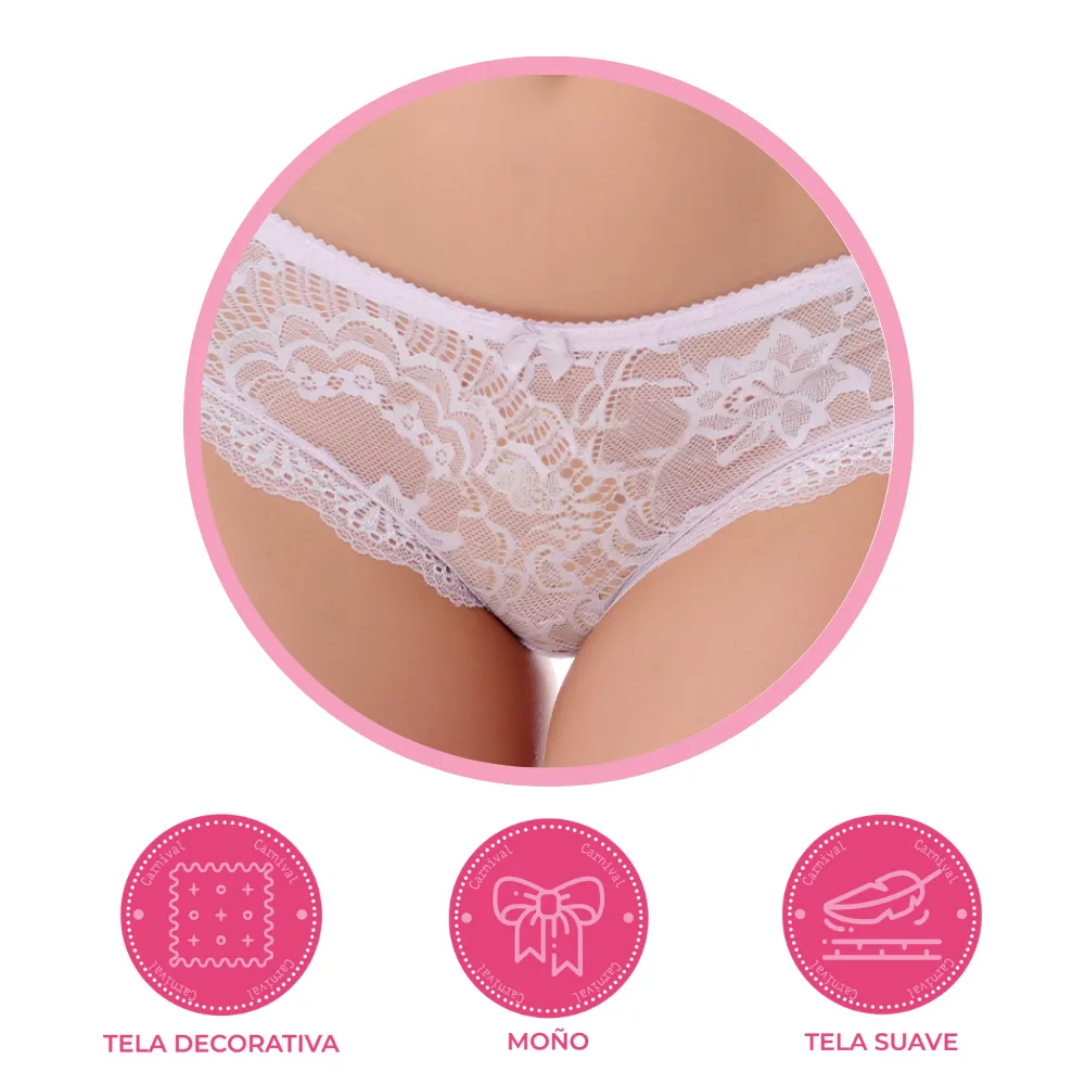 Panty coordinable corte hipster de encaje  74599 Lady Carnival