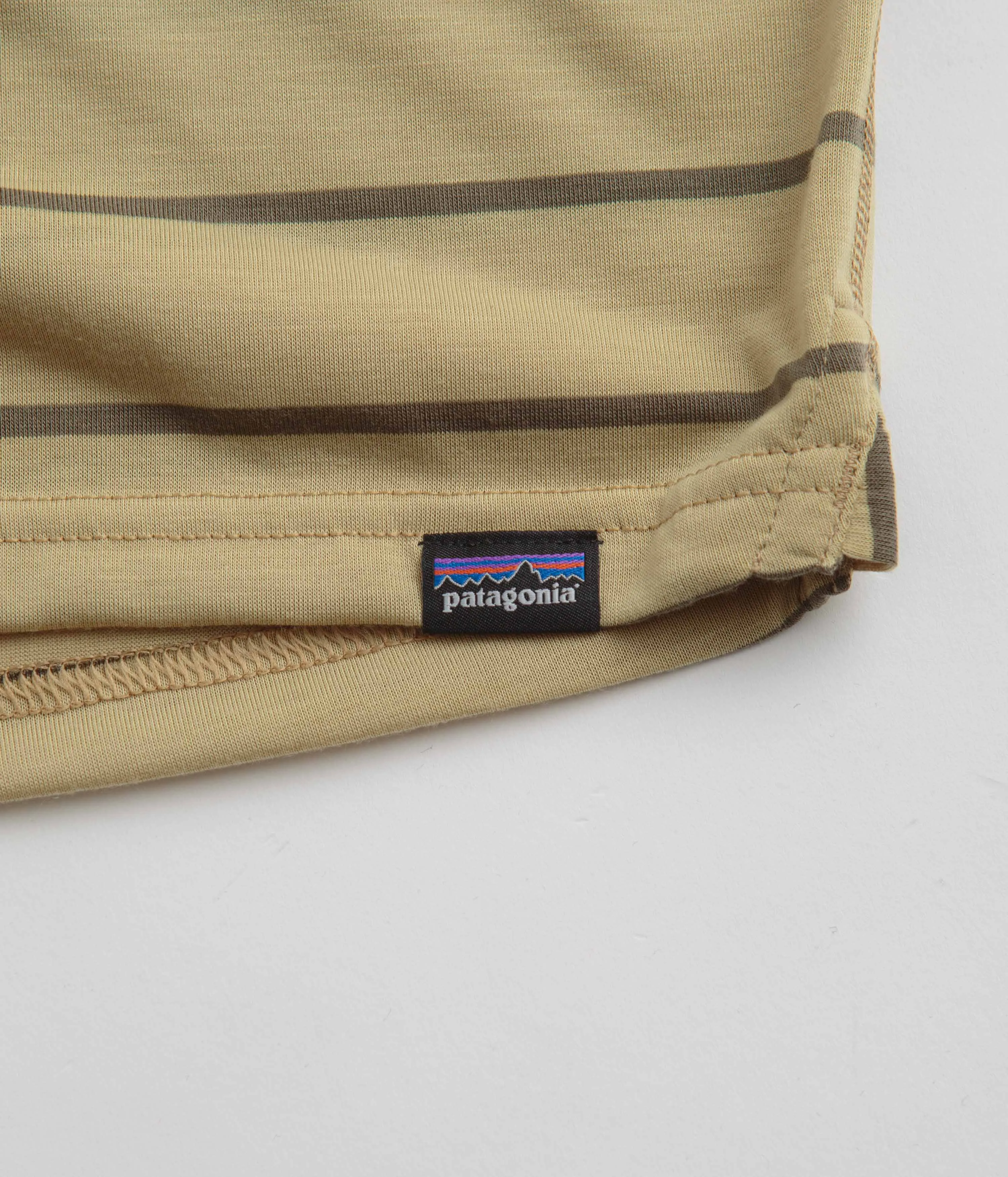 Patagonia Cap Cool Trail Shirt - Furrow Stripe: Moray Khaki